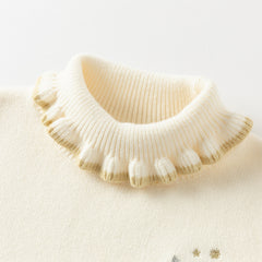 Dave&Bella Kids Girls Winter Versatile Warm Turtle-neck  Pullover Sweaters Tops