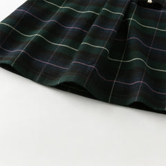 Dave&Bella Toddler Girls Winter Noble Green Plaid Plush-lined Party Princess Tank Dress