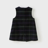 Dave&Bella Toddler Girls Noble Green Plaid Plush-lined Party Princess Tank Dress