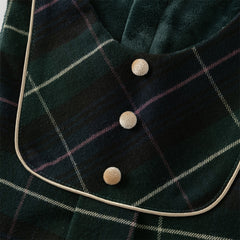 Dave&Bella Toddler Girls Winter Noble Green Plaid Plush-lined Party Princess Tank Dress