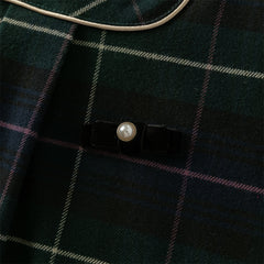 Dave&Bella Toddler Girls Winter Noble Green Plaid Plush-lined Party Princess Tank Dress