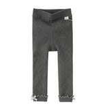 Dave&Bella Kids Girls Versatile Light Khaki/Dark Grey Soft Leggings