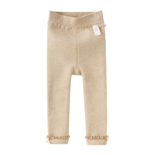 Dave&Bella Kids Girls Versatile Light Khaki/Dark Grey Soft Tights Leggings