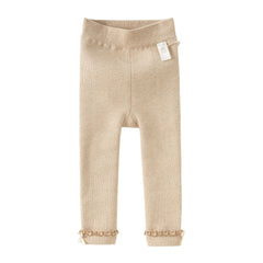 Dave&Bella Kids Girls Versatile Light Khaki/Dark Grey Soft Tights Leggings