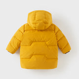 Dave&Bella Toddler Boys Winter Charming Yellow Mid-length Outdoor Cozy Down Coats