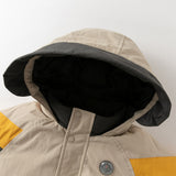 Dave&Bella Kids Boys Winter Casual Khaki Outwear Hooded Fleece-lined Cozy Down Coats