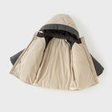 Dave&Bella Kids Boys Winter Casual Khaki Outwear Hooded Fleece-lined Cozy Down Coats
