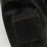 Dave&Bella Toddler Boys Black Drawstring Loose Cozy Plush-lined Jeans
