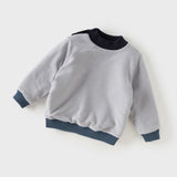 Dave&Bella Toddler Boys Navy Blue Cozy Turtle Versatile Plush-lined Sweaters Tops