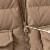 Dave&Bella Toddler Boys Winter Brown Antibacterial Down Vest & Plush-lined Shirt Set