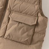 Dave&Bella Toddler Boys Winter Brown Antibacterial Down Vest & Plush-lined Shirt Set