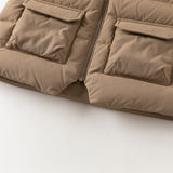 Dave&Bella Toddler Boys Winter Brown Antibacterial Down Vest & Plush-lined Shirt Set