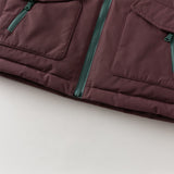 Dave&Bela Toddler Boys Winter Purple Outdoor Windproof Hooded Down Coats
