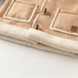 Dave&Bella Toddler Girls/Boys Casual Brown Camel Outwear Hooded Plush-lined Coats