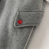 Dave&Bella Toddler Girls/Boys Outdoor Loose Grey Drawstring Plush-lined Pants