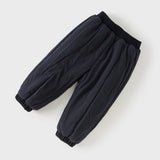 Dave&Bella Toddler Boys Navy Blue Soft Loose Cozy Padded Pants