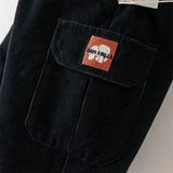 Dave&Bella Toddler Boys Navy Blue Soft Loose Cozy Padded Pants