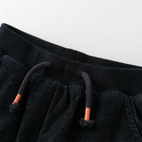 Dave&Bella Toddler Boys Navy Blue Soft Loose Cozy Padded Pants