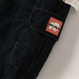 Dave&Bella Toddler Boys Navy Blue Soft Loose Cozy Padded Pants