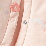 Dave&Bella Baby Girls Cute Pink Print Doll Collar Indoor Warm Padded Rompers