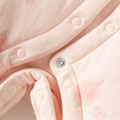 Dave&Bella Baby Girls Cute Pink Print Doll Collar Indoor Warm Padded Rompers