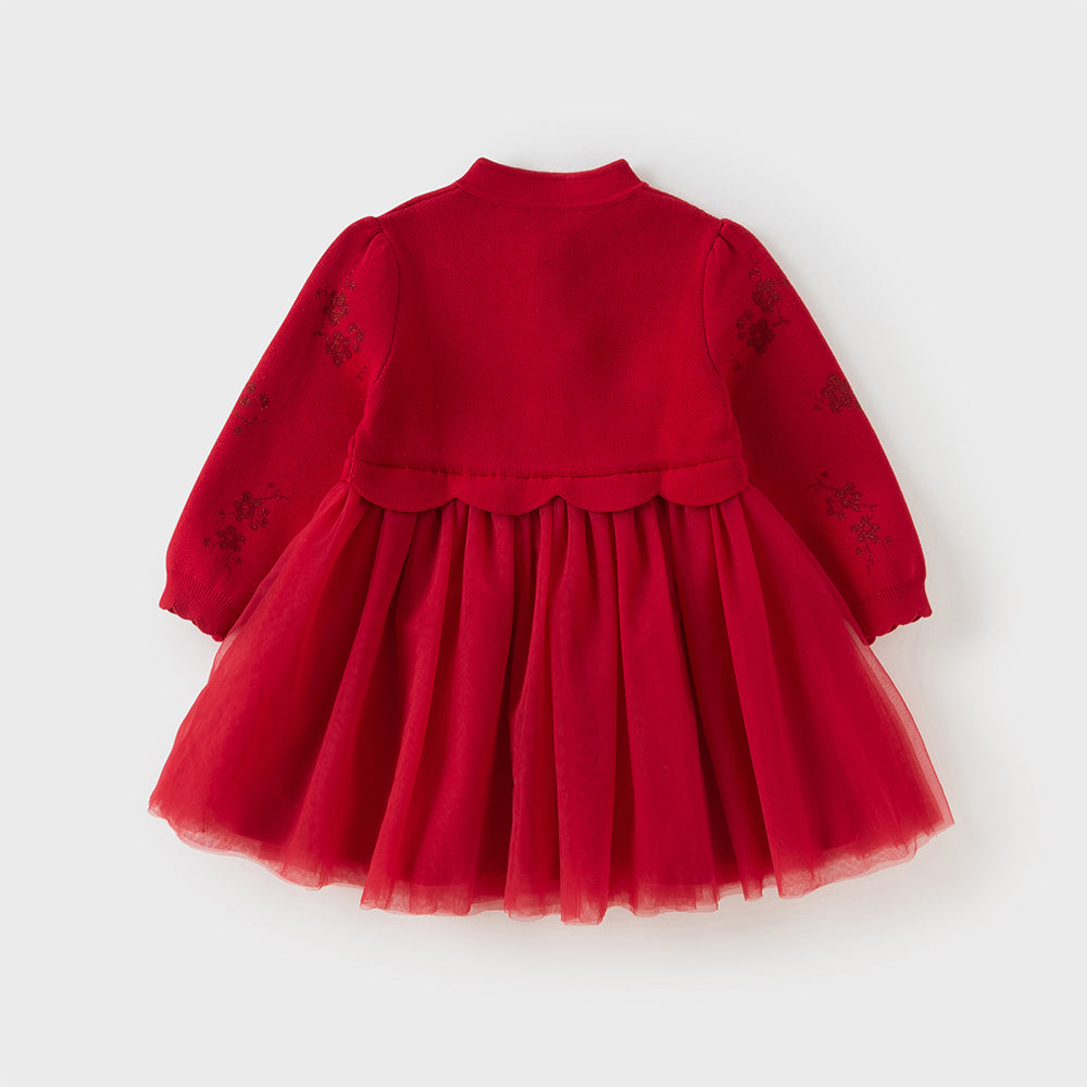 Dave&Bella Toddler Girls Classic Sweetness A-line Mesh Dress