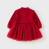 Dave&Bella Toddler Girls Classic Chinese-style Turtle Cozy A-line Mesh Dress