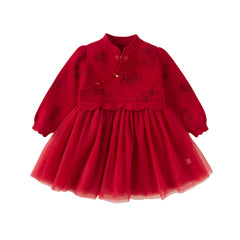 Dave&Bella Toddler Girls Classic Sweetness A-line Mesh Dress