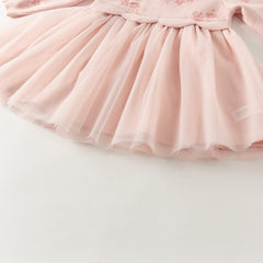 Dave&Bella Toddler Girls Classic Chinese-style Turtle Cozy A-line Mesh Dress