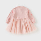 Dave&Bella Toddler Girls Classic Chinese-style Turtle Cozy A-line Mesh Dress