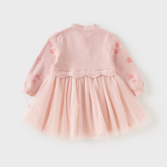 Dave&Bella Toddler Girls Classic Chinese-style Turtle Cozy A-line Mesh Dress