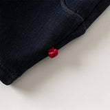 Dave&Bella Toddler Boys Denim Blue Adjustable-waistband Loose Cozy Plush-lined Jeans