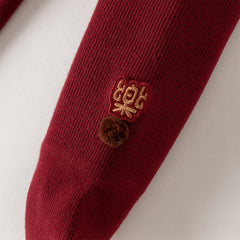 Dave&Bella Toddler Girls Versatile Red/Beige Plush-lined Tights Leggings