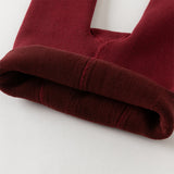 Dave&Bella Toddler Girls Versatile Red/Beige Plush-lined Tights Leggings