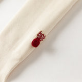 Dave&Bella Toddler Girls Versatile Red/Beige Plush-lined Tights Leggings
