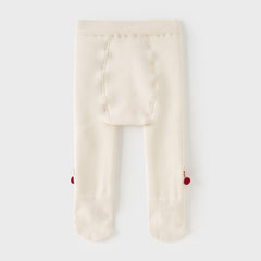 Dave&Bella Toddler Girls Versatile Red/Beige Plush-lined Tights Leggings