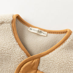 Dave&Bella Toddler Girls/Boys Winter Beige/Light Pink V-collar Outwear Cozy Coats