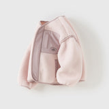 Dave&Bella Toddler Girls/Boys Beige/Light Pink V-collar Outwear Cozy Coats