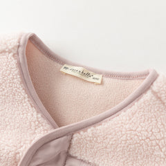 Dave&Bella Toddler Girls/Boys Winter Beige/Light Pink V-collar Outwear Cozy Coats