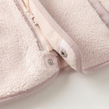 Dave&Bella Toddler Girls/Boys Beige/Light Pink V-collar Outwear Cozy Coats