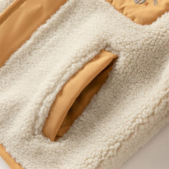 Dave&Bella Toddler Girls/Boys Winter Beige/Light Pink V-collar Outwear Cozy Coats