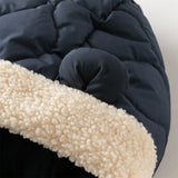 Dave&Bella Toddler Boys Navy Blue Outwear Hooded Long-sleeved Padded Coats