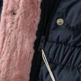 Dave&Bella Kids Girls Winter Versatile Navy Blue Windproof Hooded Cozy Down Coats