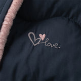 Dave&Bella Kids Girls Winter Versatile Navy Blue Windproof Hooded Cozy Down Coats