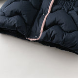 Dave&Bella Kids Girls Winter Versatile Navy Blue Windproof Hooded Cozy Down Coats