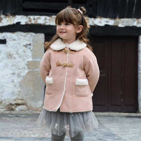 Dave&Bella Toddler Girls Purple Pink Outwear Mid-length Padded Coats