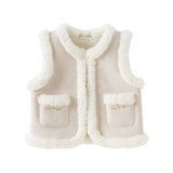 Dave&Bella Toddler Girls Elegant Grey Warm Plush Vests Tops