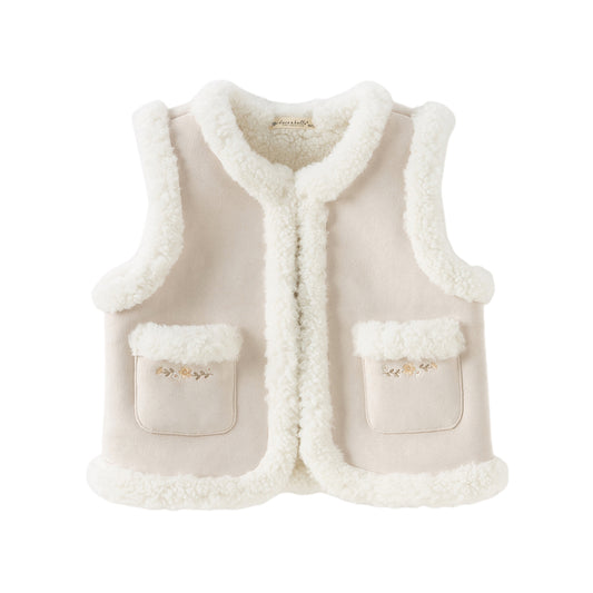 Dave&Bella Toddler Girls Elegant Grey Warm Plush Vests Tops