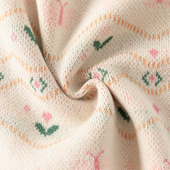 Dave&Bella Kids Girls Autumn Apricout Print Knit Cozy Pullover Sweaters Tops