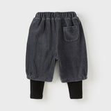 Dave&Bella Toddler Girls Sweet Fake-two-piece Design Pants